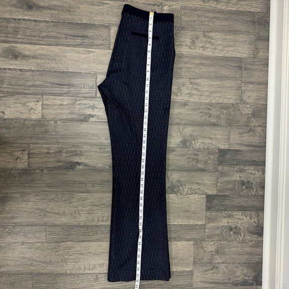 Pinko Italian Women’s Navy Gold Metallic Wide Leg Trousers Pants US Size 8 EUC - Picture 10 of 11